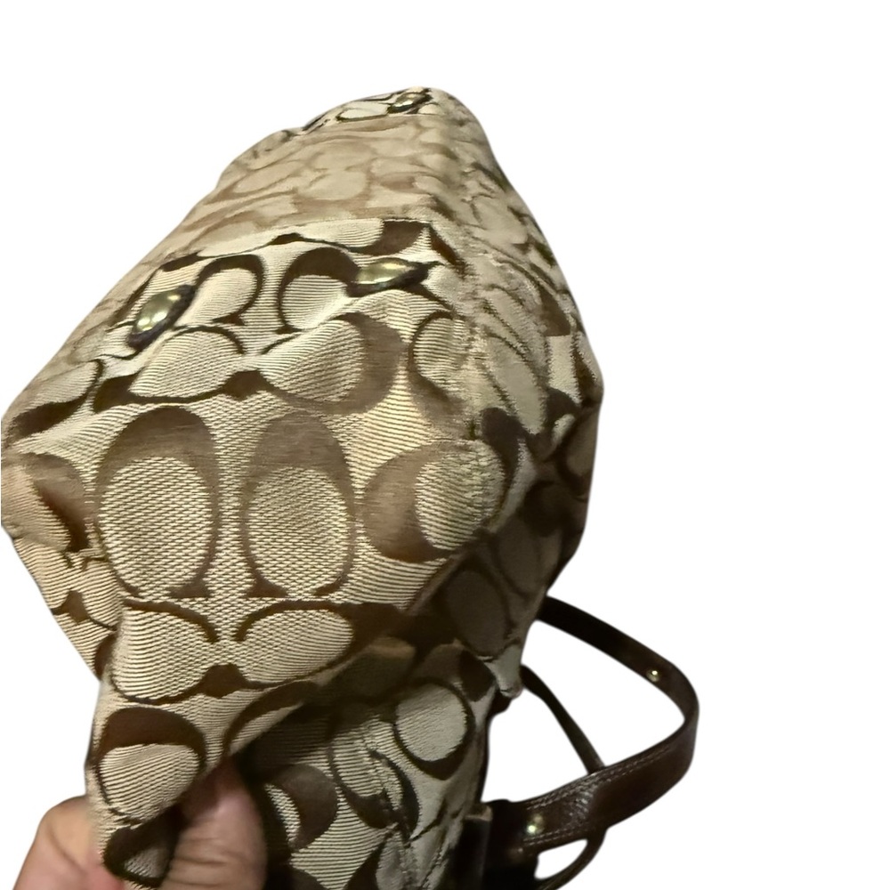 Coach Hampton Chocolate Brown Leather Carryall Tote Bag Purse - Picture 10 of 13